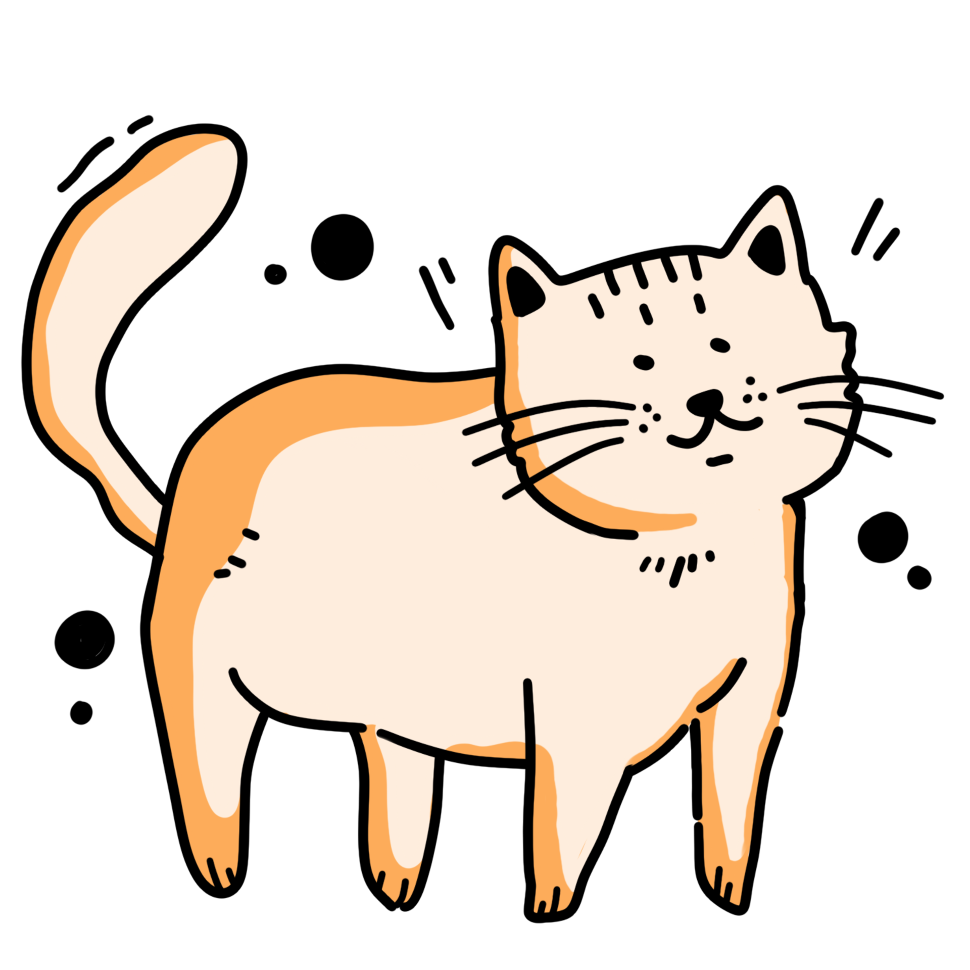 cute cat sticker handrawn style 32055314 PNG