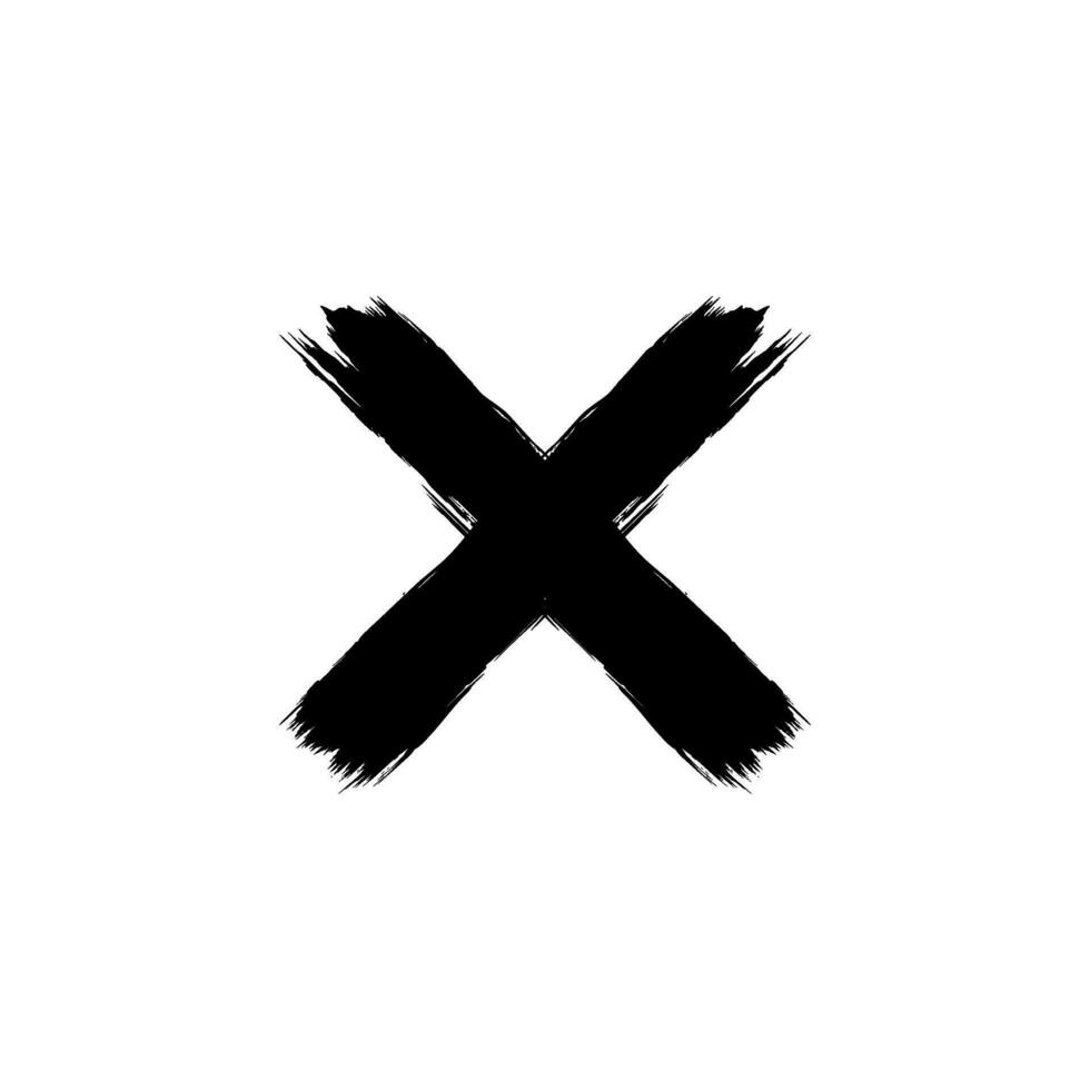 Paint Brush, Brush Stroke, Abstraction Cross shape, can use for Logo Gram, Art Illustration, Mark, or Graphic Design Element. Vector Illustration