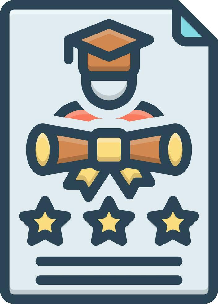 color icon for graduates vector