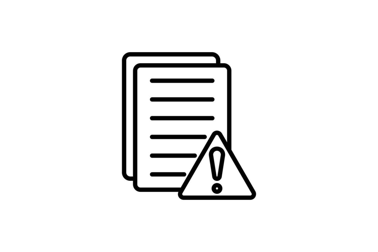Document warning icon. document with exclamation mark. icon related to Warning, notification. suitable for app, user interfaces, printable etc. Line icon style. Simple vector design editable
