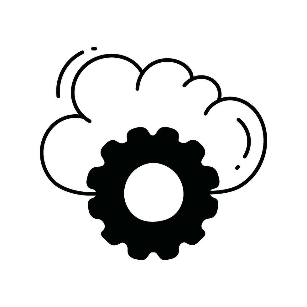 Cloud setting doodle Icon Design illustration. Science and Technology Symbol on White background EPS 10 File vector