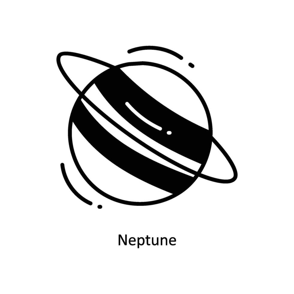 Neptune doodle Icon Design illustration. Space Symbol on White background EPS 10 File vector