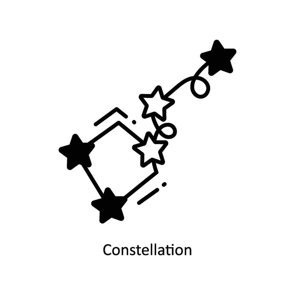 Constellation doodle Icon Design illustration. Space Symbol on White background EPS 10 File vector