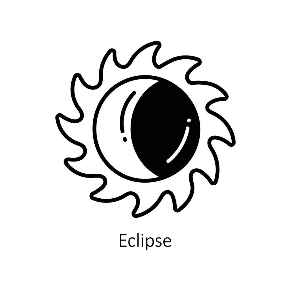 eclipse garabatear icono diseño ilustración. espacio símbolo en blanco antecedentes eps 10 archivo vector