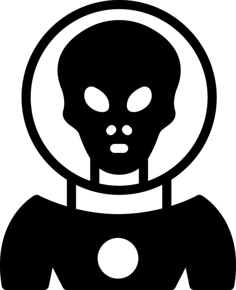 solid icon for alien vector