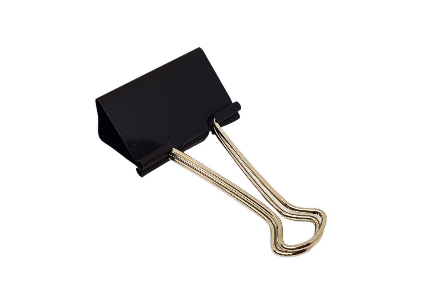 Close up Black paper clip isolated on transparent background with clipping path or make selection. Office accessory and stainless steel object. png transparency