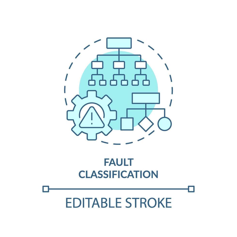 2d editable azul icono culpa clasificación concepto, aislado vector, profético mantenimiento Delgado línea monocromo ilustración. vector