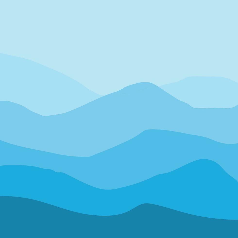 Water Wave Background Design, Abstract Vector Blue Ocean Walpaper Template