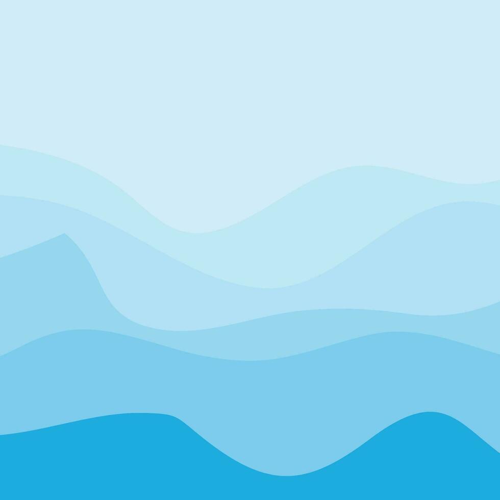 Water Wave Background Design, Abstract Vector Blue Ocean Walpaper Template