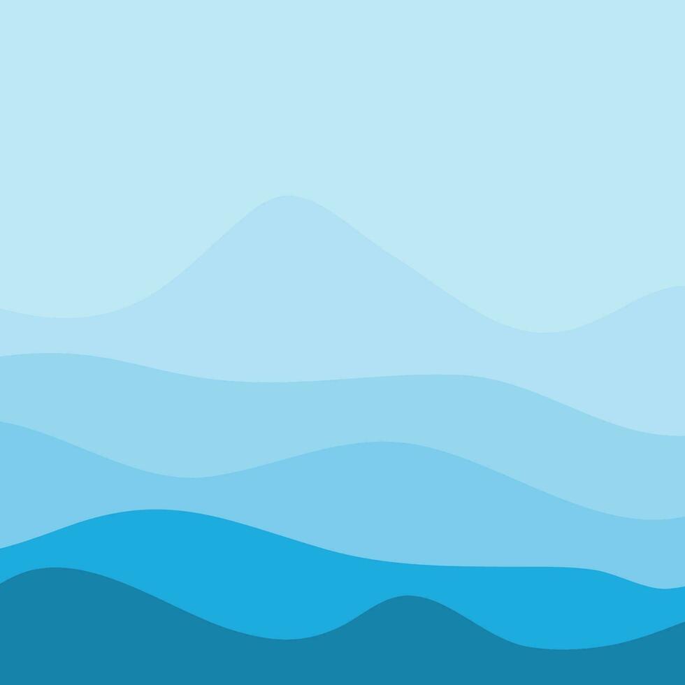 Water Wave Background Design, Abstract Vector Blue Ocean Walpaper Template