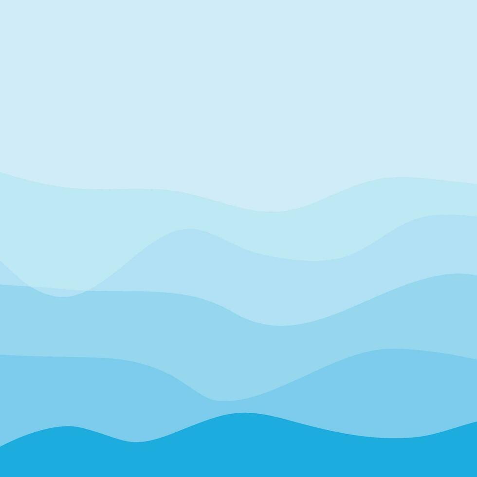 Water Wave Background Design, Abstract Vector Blue Ocean Walpaper Template