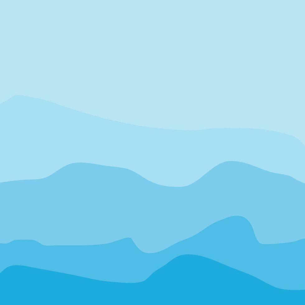 Water Wave Background Design, Abstract Vector Blue Ocean Walpaper Template