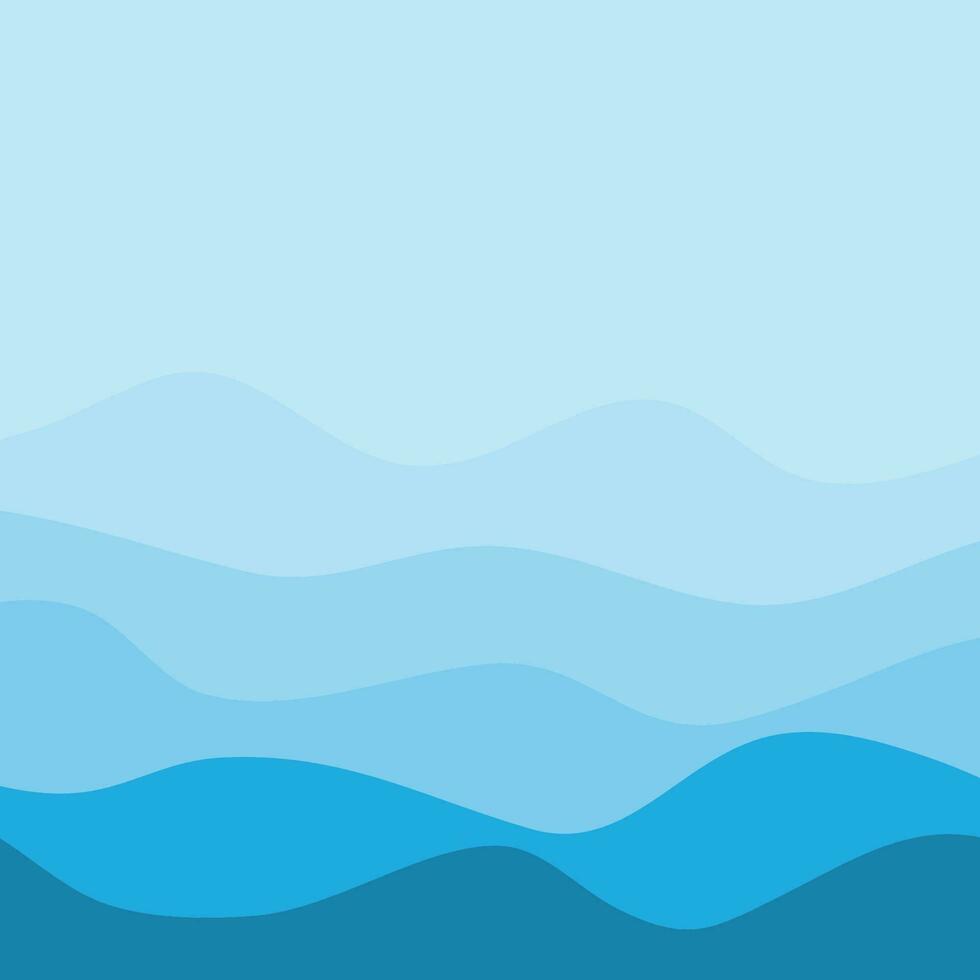 Water Wave Background Design, Abstract Vector Blue Ocean Walpaper Template