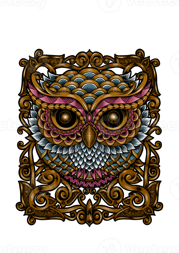 owl Floral background illustration png