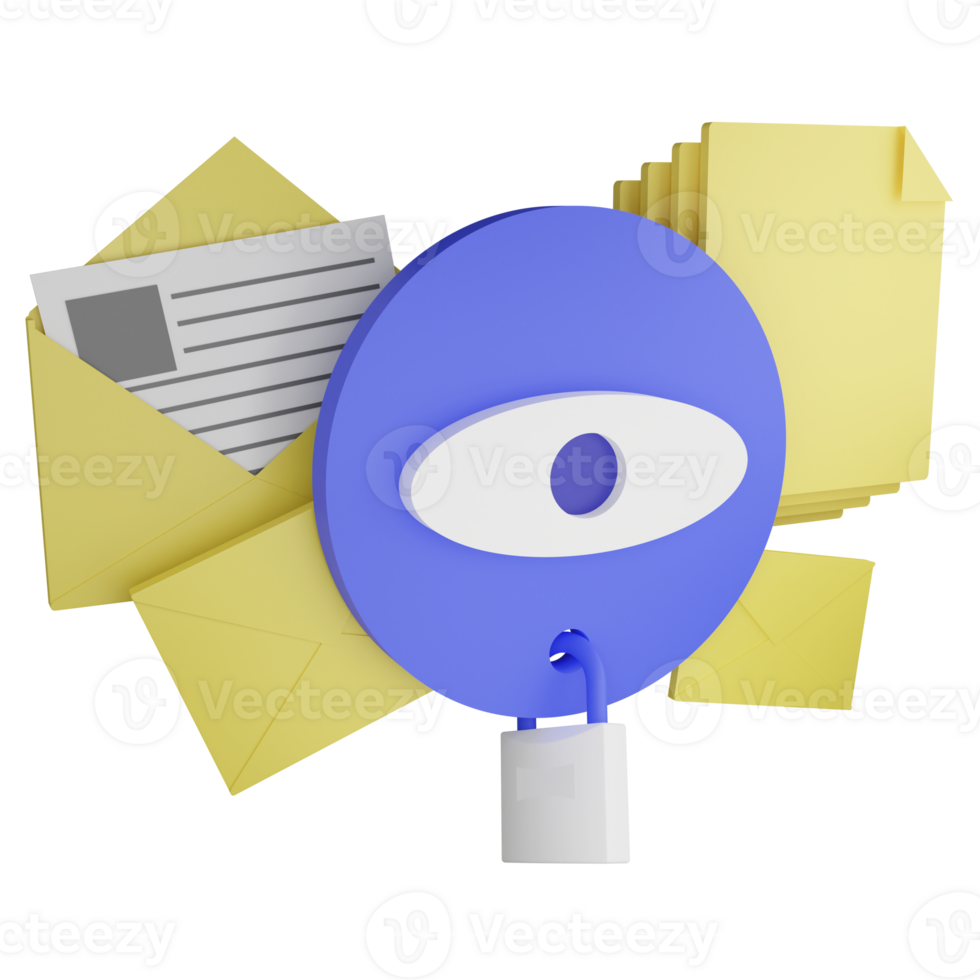 data Integritet ClipArt platt design ikon isolerat på transparent bakgrund, 3d framställa teknologi och cyber säkerhet begrepp png