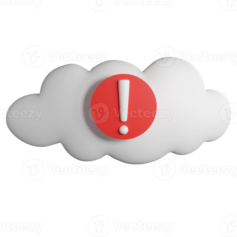 Wolke Error Clip Art eben Design Symbol isoliert auf transparent Hintergrund, 3d machen Technologie und Cyber Sicherheit Konzept png