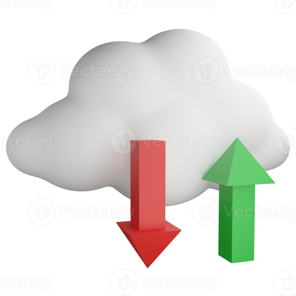 Cloud recovery clipart flat design icon isolated on transparent background, 3D render technology and cyber security concept png