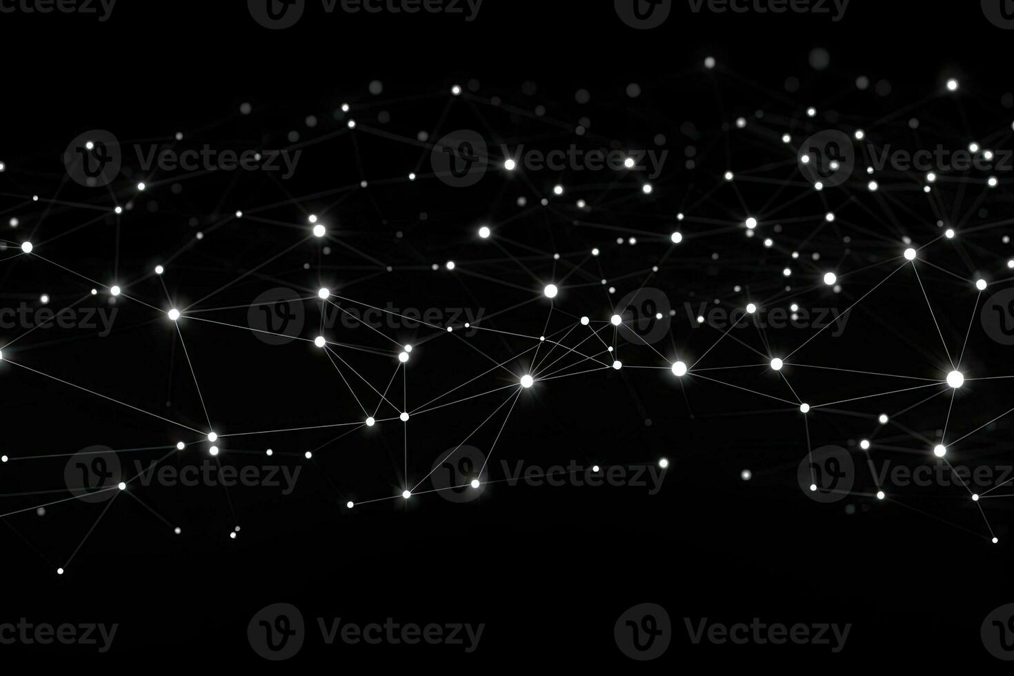 3d render of network connection with dots and lines on black background, Digital background with a complex network of dots and lines interconnected, Digital web pattern, Black, AI Generated photo