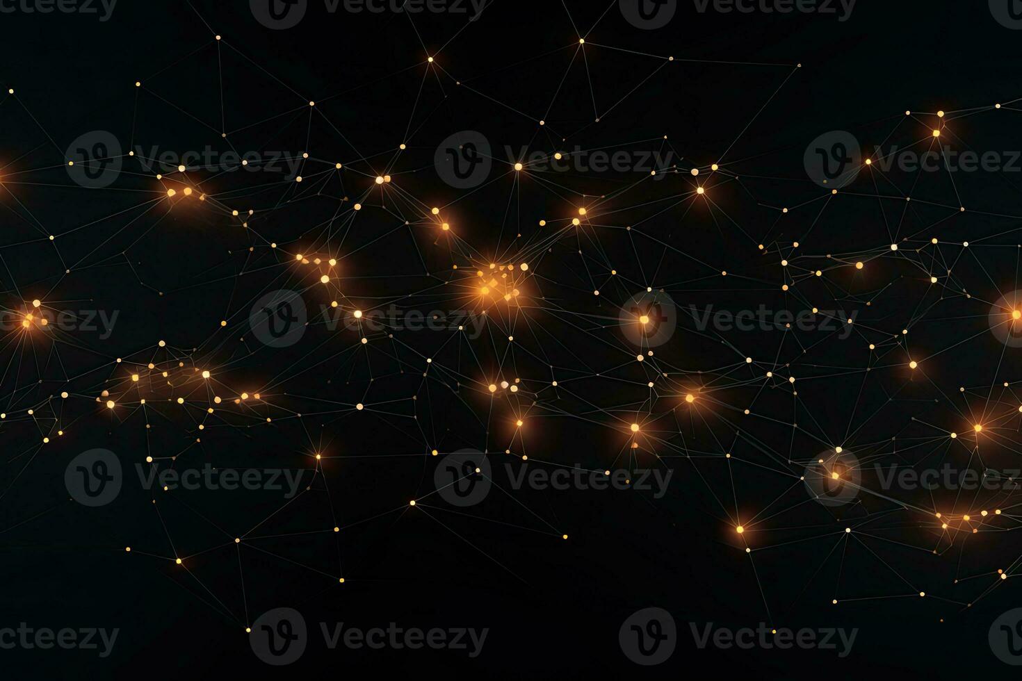 Abstract network connection structure on dark background. 3D Rendering, Digital background with a complex network of dots and lines interconnected, Digital web pattern, Black, AI Generated photo