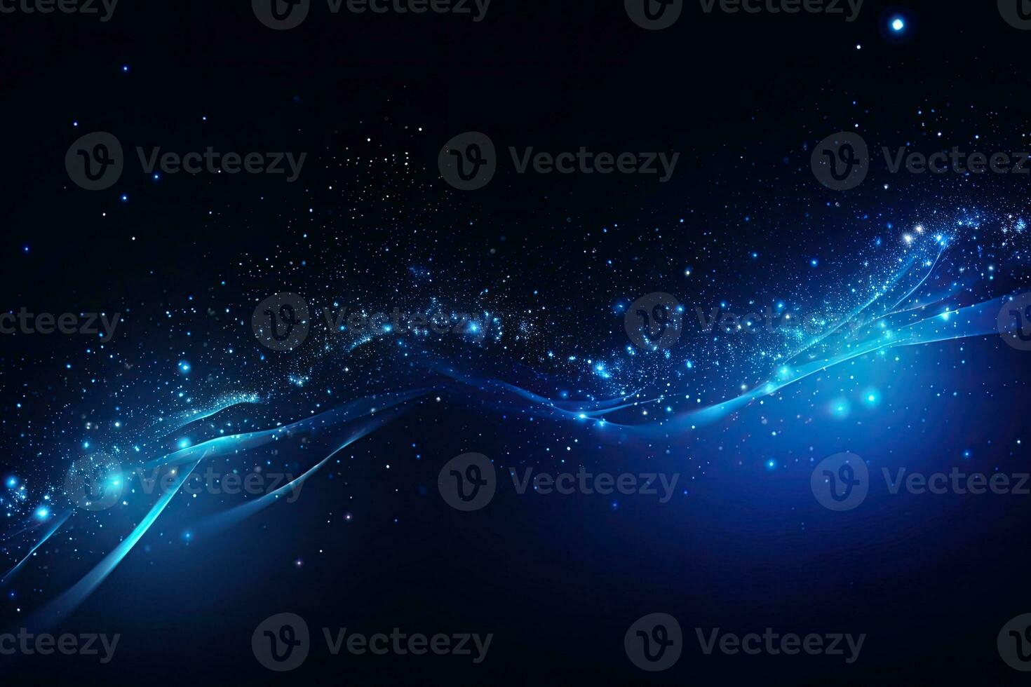 Abstract blue background with glowing lines and stars. Vector Illustration, Dark blue and glow particle abstract background, AI Generated photo
