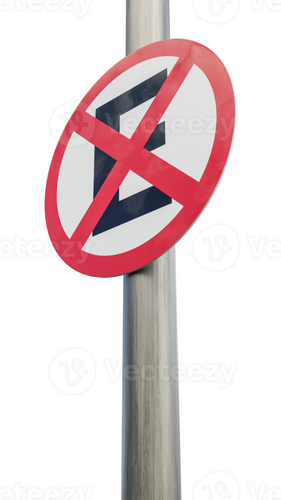 No stopping and parking sign. 3d render png