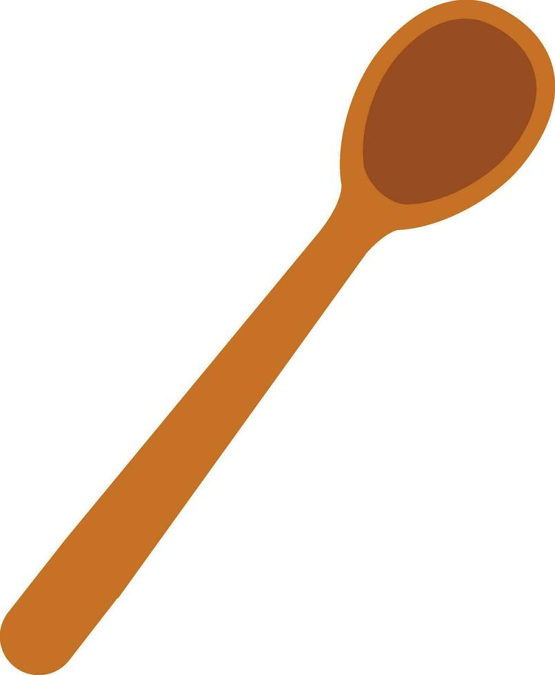 Spoon vector. Wood Spoon on white background. vector