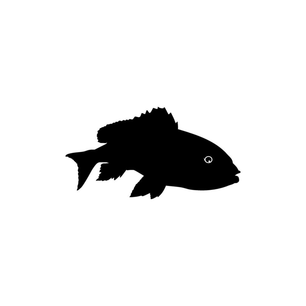 Silhouette of the Lutjanidae, or snappers are a family of perciform fish, mainly marine, can use for Art Illustration, Logo Gram, Pictogram or Graphic Design Element. Vector Illustration