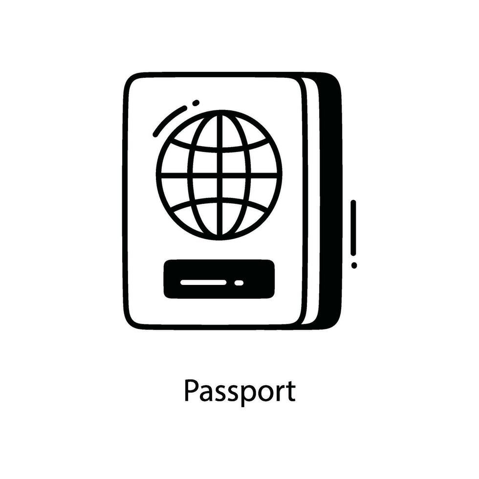Passport doodle Icon Design illustration. Travel Symbol on White background EPS 10 File vector