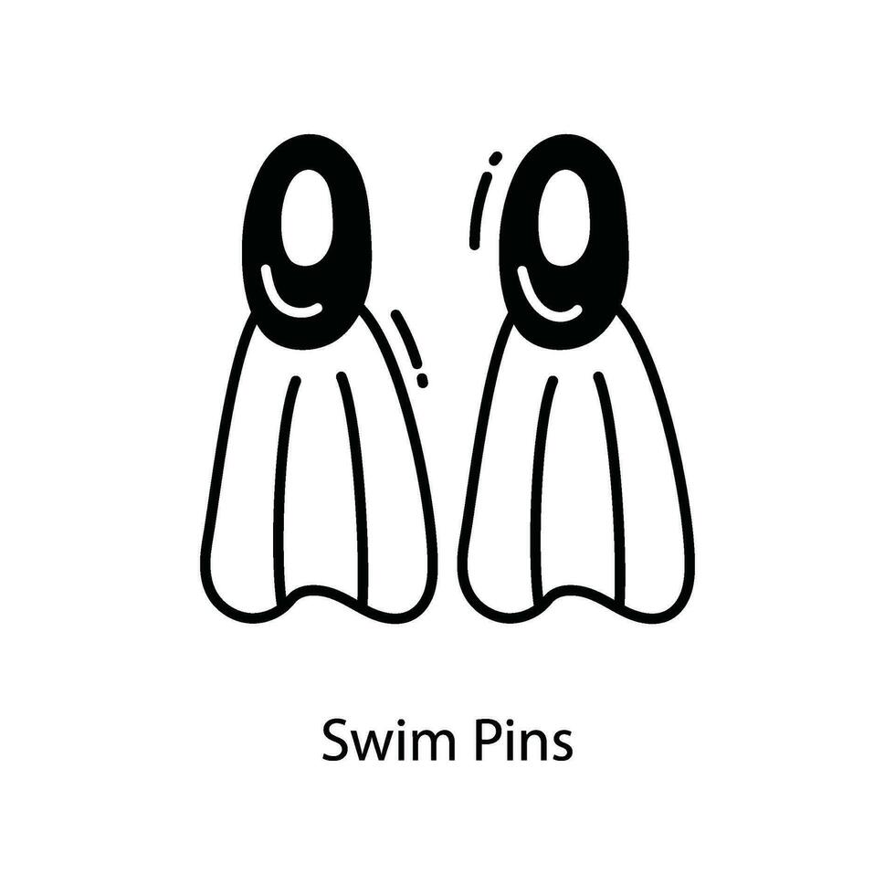 Swim Pins doodle Icon Design illustration. Travel Symbol on White background EPS 10 File vector