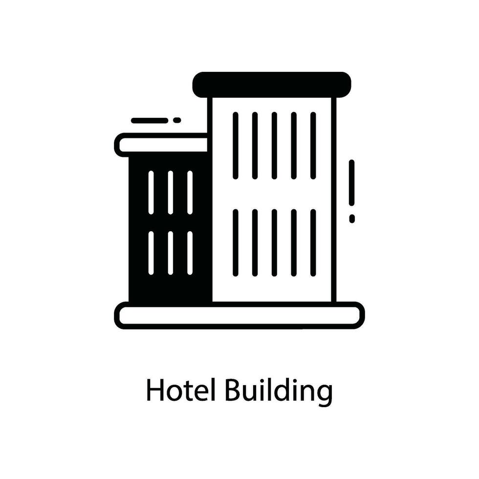 Hotel Building doodle Icon Design illustration. Travel Symbol on White background EPS 10 File vector