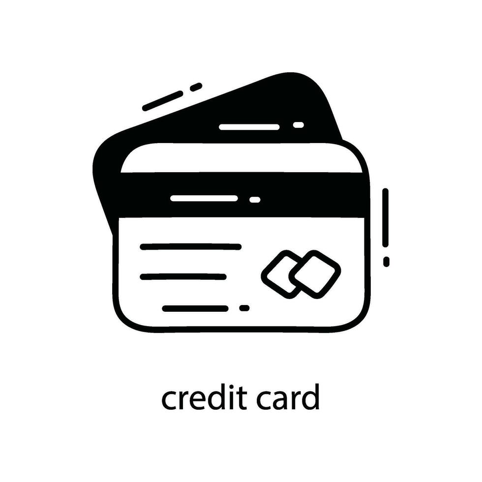 Credit Card doodle Icon Design illustration. Travel Symbol on White background EPS 10 File vector