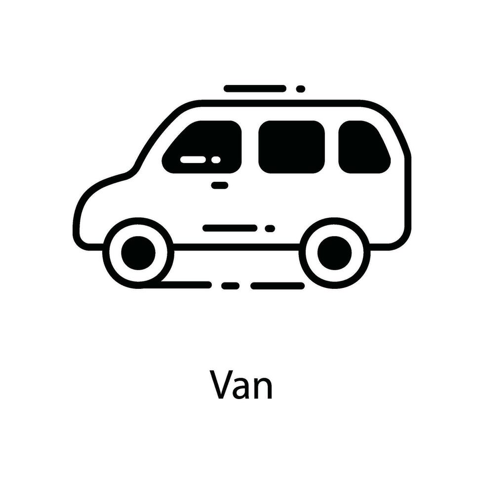 Van doodle Icon Design illustration. Travel Symbol on White background EPS 10 File vector