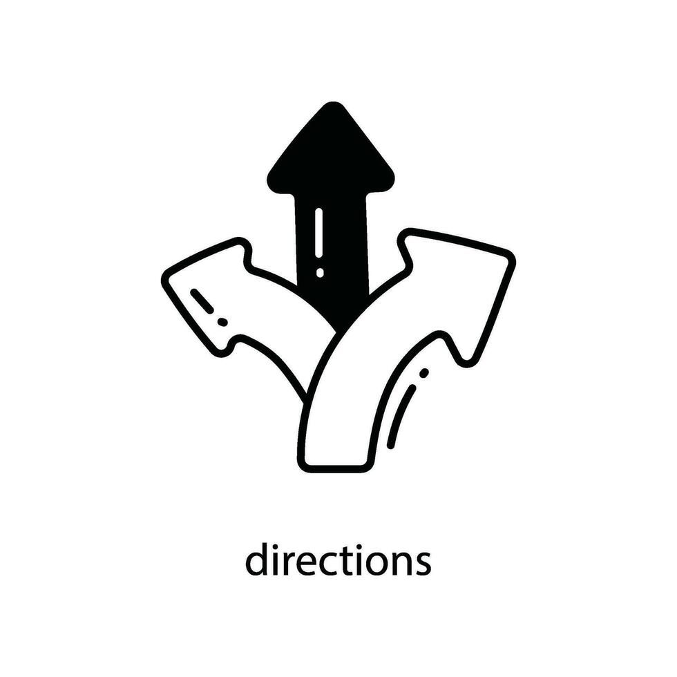 direcciones garabatear icono diseño ilustración. viaje símbolo en blanco antecedentes eps 10 archivo vector