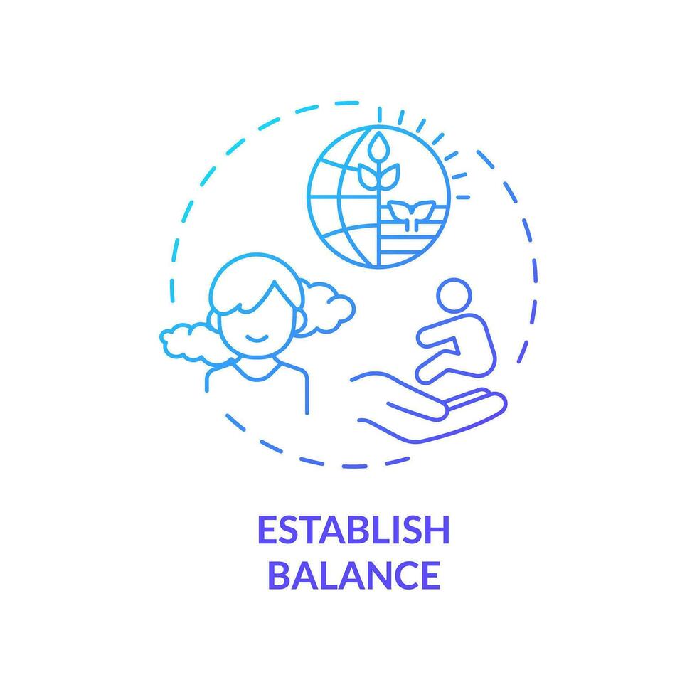 2D gradient icon establish balance concept, isolated vector, illustration representing parenting children with health issues. vector