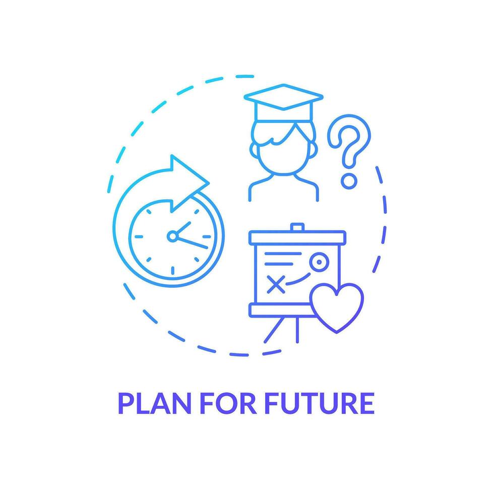 2D gradient icon plan for future concept, isolated vector, illustration representing parenting children with health issues. vector