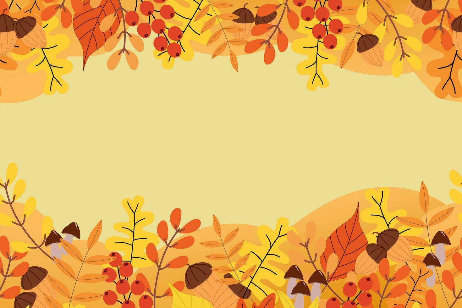 Autumn leaf set background vector illustration