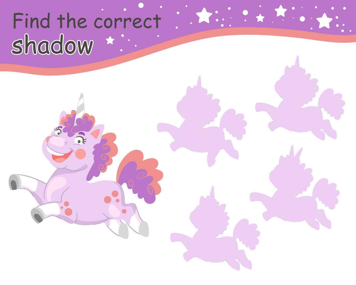 Find correct shadow purple bodypositive unicorn vector