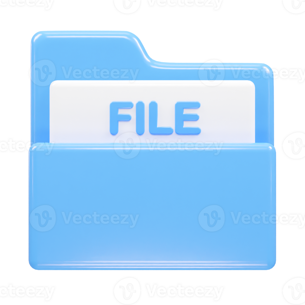 Folder icon file 3d illustration transparent element png