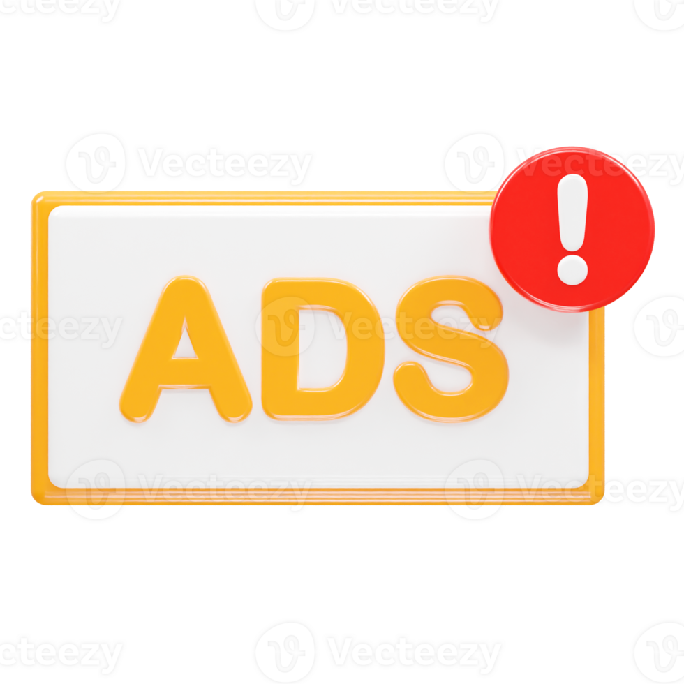 Ads icon render 3d illustration element png
