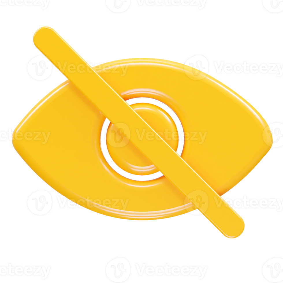 Visibility off icon 3d illustration rendering png