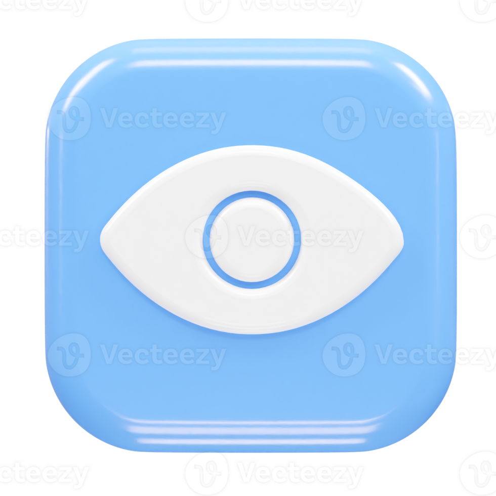 Visibility icon render 3d element transparent png