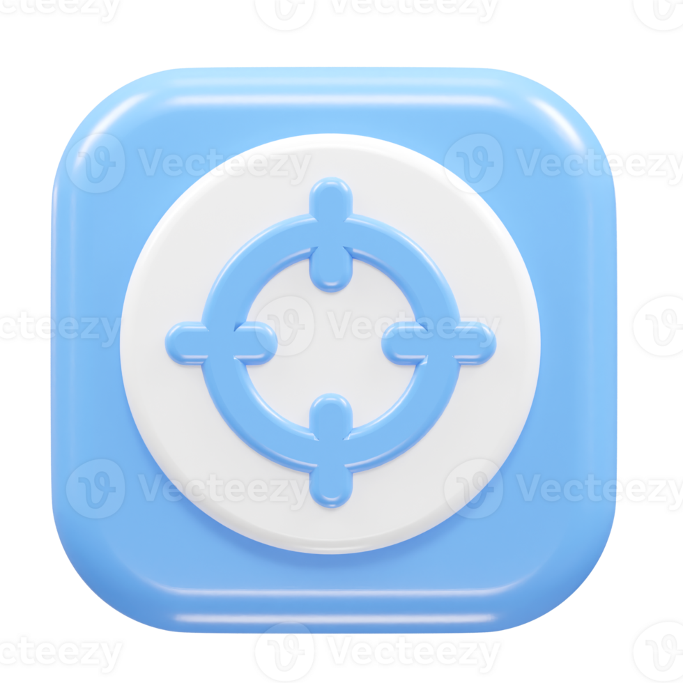 Target icon illustration 3d rendering element png