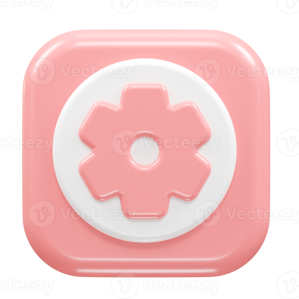 Setting icon 3d illustration rendering element png