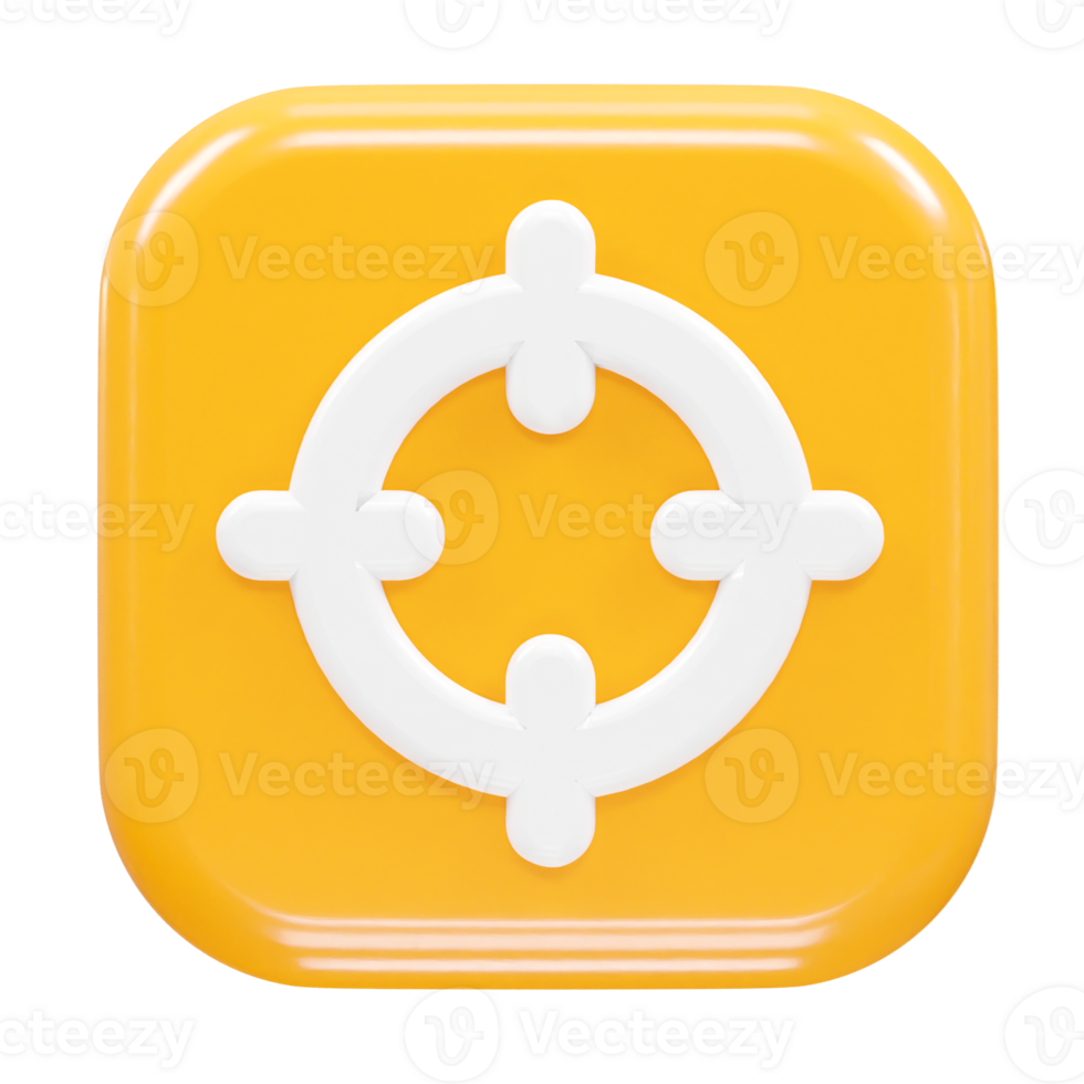 Target icon illustration 3d rendering element png