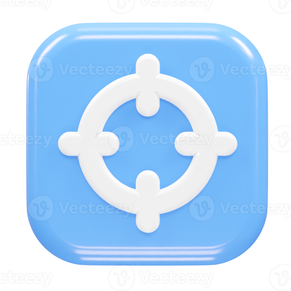 Target icon illustration 3d rendering element png
