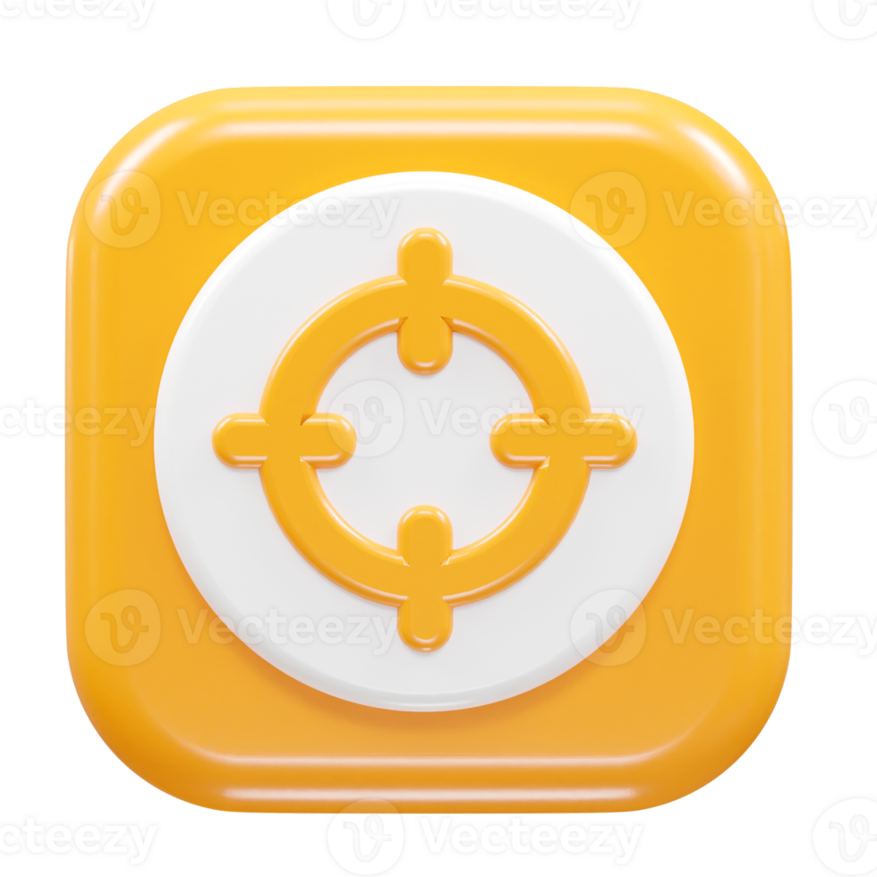 Target icon illustration 3d rendering element png