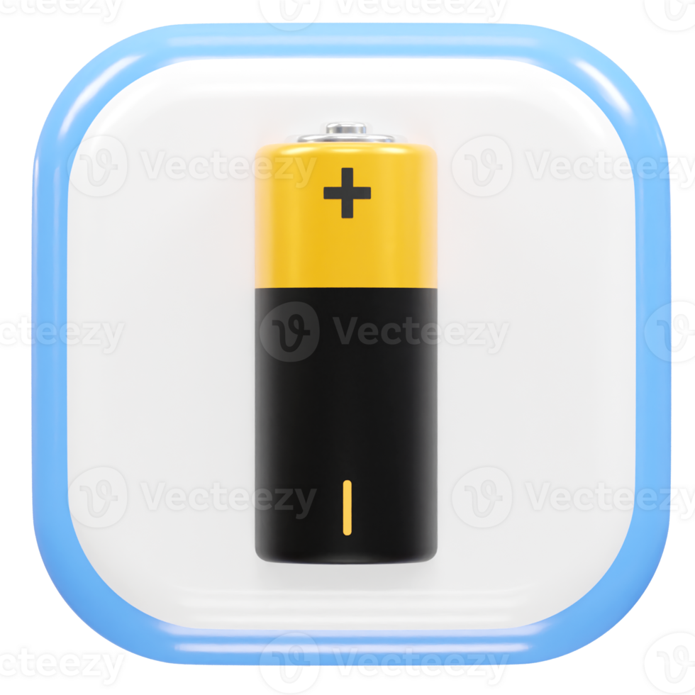 Battery icon 3d rendering illustration png