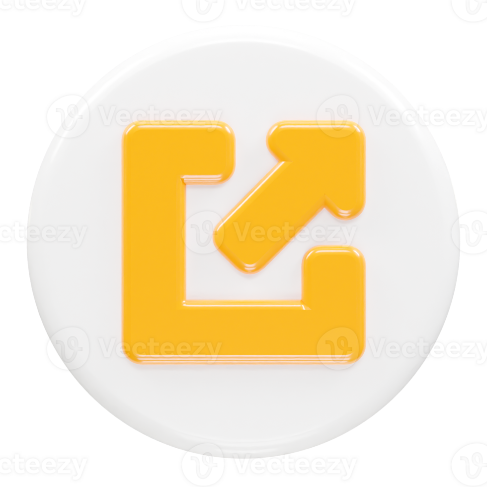 Exit icon logout 3d illustration rendering transparent png