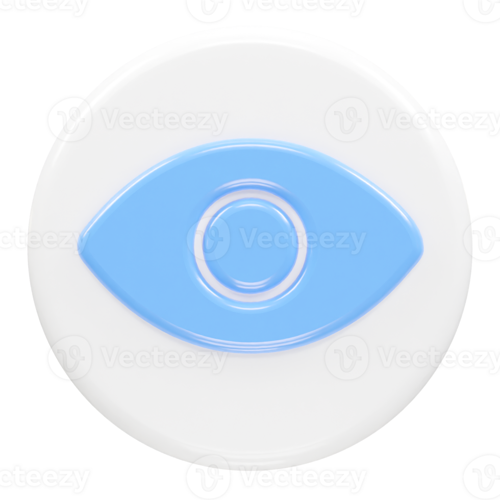 Visibility icon render 3d element transparent png