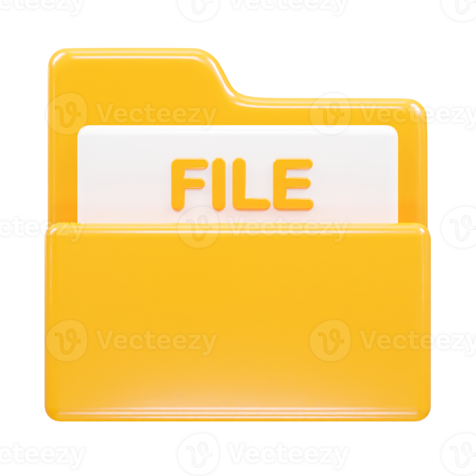 Folder icon file 3d illustration transparent element png